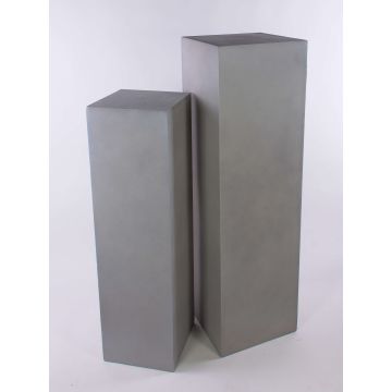 Colonna per piante con base quadrata LIMBORO, 2 pezzi, fibra di vetro, sabbia, 28x28x100cm, 35x35x120cm