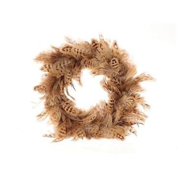 Ghirlanda di piume con falco MEDANA, naturale, Ø25cm