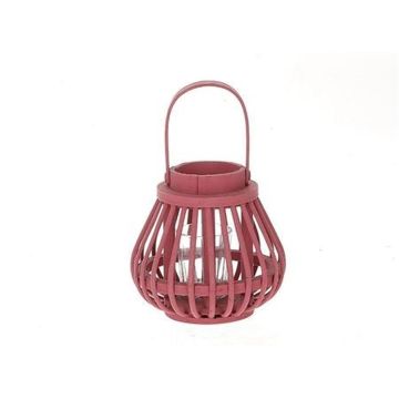 Lanterna in legno CHARITHRA con manico, inserto in vetro, color bacca, 15 cm, Ø 15,5 cm Lanterna in legno CHARITHRA con manico, inserto in vetro, color bacca, 15 cm, Ø 15,5 cm