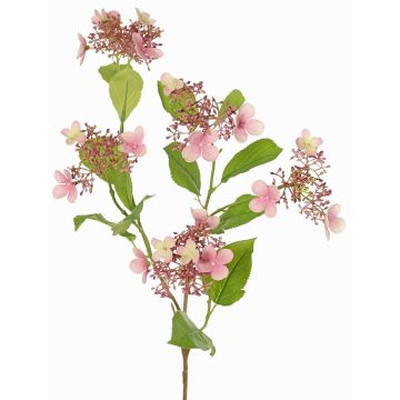 Ramo di ortensia sintetico KATHANI, rosa-bianco-verde, 80cm, Ø10-13cm