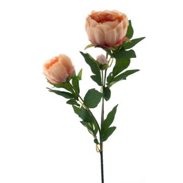 Ramo di peonia artificiale THEMIA, color pesca, 65 cm