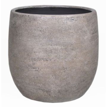 Vaso di ceramica AGAPE granulato, bianco-marrone, 22cm, Ø24cm
