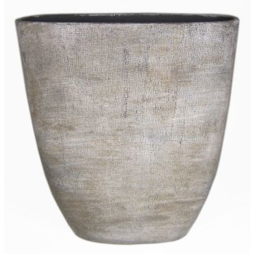 Vaso ovale in ceramica AGAPE granulato, bianco-marrone, 51x17x57cm Vaso ovale in ceramica AGAPE granulato, bianco-marrone, 51x17x57cm