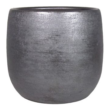 Vaso di ceramica AGAPE granulato, nero, 54cm, Ø59cm