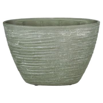 Vaso ovale per orchidee in ceramica ADELPHOS, scanalature, grigio-marrone, 32x14,5x22,5cm Vaso ovale per orchidee in ceramica ADELPHOS, scanalature, grigio-marrone, 32x14,5x22,5cm