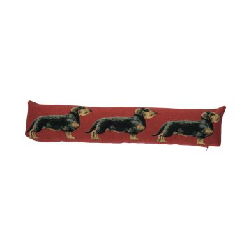 Cuscino decorativo EMTIS con motivo bassotto a pelo ruvido, rosso, 90x15x20 cm Cuscino decorativo EMTIS con motivo bassotto a pelo ruvido, rosso, 90x15x20 cm