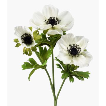 Fiore artificiale anemone RUBINA, bianco, 55 cm, Ø 4-10 cm