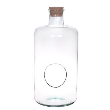 Terrario in vetro ALDRIN con coperchio in sughero, vetro eco, trasparente, 43cm, Ø20cm