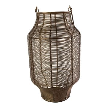 Lanterna in ferro EMANUELE, con manico, bronzo, 48 cm, Ø 28 cm Lanterna in ferro EMANUELE, con manico, bronzo, 48 cm, Ø 28 cm