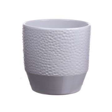 Vaso da piante in ceramica BIHAM, motivo martellato, grigio chiaro, 13,2cm, Ø13,5cm Vaso da piante in ceramica BIHAM, motivo martellato, grigio chiaro, 13,2cm, Ø13,5cm