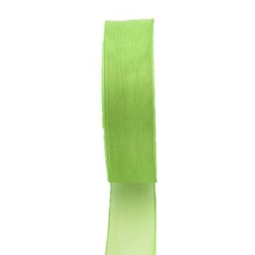 Nastro di organza OSNA, verde lime, 50 m, 10 mm