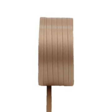 Nastro doppio in raso VIPKE, marrone chiaro, 50m, 6mm Nastro doppio in raso VIPKE, marrone chiaro, 50m, 6mm
