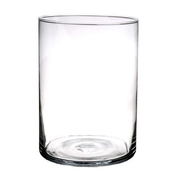 Vaso cilindrico di vetro SANYA EARTH, trasparente, 25cm, Ø18cm