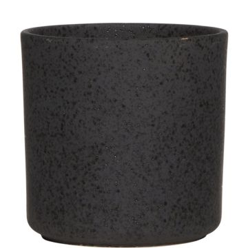 Vaso da fiori in ceramica ARAYA, maculato, nero, 15cm, Ø15cm