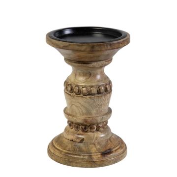 Portacandele BRANTLEY, legno di mango, marrone, 15cm, Ø10cm Portacandele BRANTLEY, legno di mango, marrone, 15cm, Ø10cm