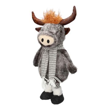 Animale decorativo di peluche: toro STADEN, in piedi, grigio, 20x13x46 cm Animale decorativo di peluche: toro STADEN, in piedi, grigio, 20x13x46 cm