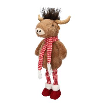 Toro decorativo in peluche STADEN, in piedi, marrone-rosso, 25x18x67 cm Toro decorativo in peluche STADEN, in piedi, marrone-rosso, 25x18x67 cm