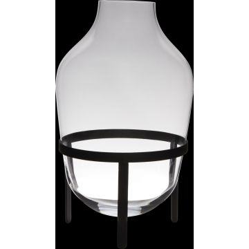 Vaso da terra in vetro CAMILO su supporto, trasparente, 50cm, Ø29cm Vaso da terra in vetro CAMILO su supporto, trasparente, 50cm, Ø29cm