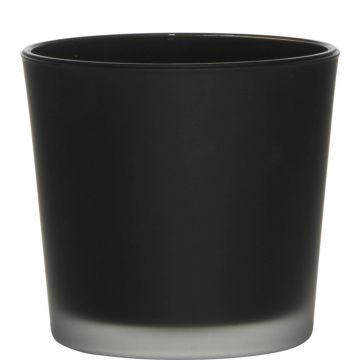 Fioriera di vetro ALENA FROST, nero opaco, 11cm, Ø11,5cm