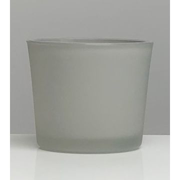 Fioriera di vetro ALENA FROST, grigio opaco, 11cm, Ø11,5cm