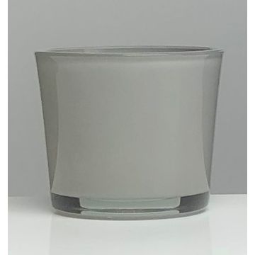 Fioriera di vetro ALENA, grigio, 11cm, Ø11,5cm