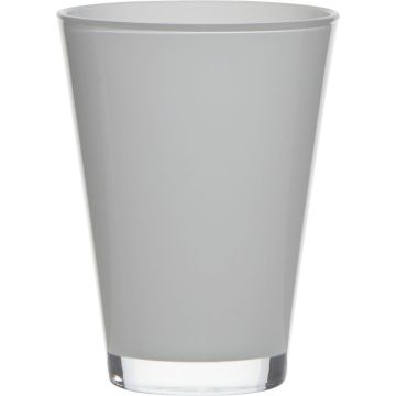 Vaso da fiori conico ANNA EARTH in vetro, bianco, 15cm, Ø11cm