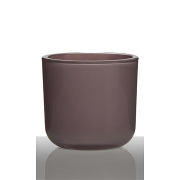 Portacandela NICK in vetro, rosa antico, 13cm, Ø14cm