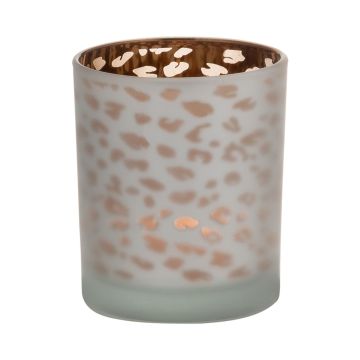 Vetro per candele SENGA, motivo leopardato, oro-opaco, 8cm, Ø7cm Vetro per candele SENGA, motivo leopardato, oro-opaco, 8cm, Ø7cm