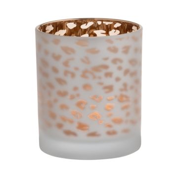 Vetro per candele SENGA, motivo leopardato, oro-opaco, 12,5cm, Ø10cm Vetro per candele SENGA, motivo leopardato, oro-opaco, 12,5cm, Ø10cm