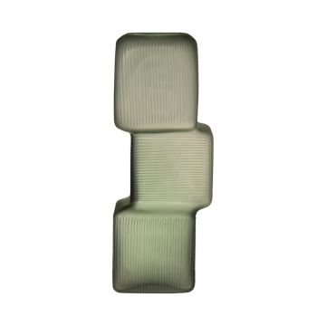 Vaso da fiori singoli RAELYN, vetro, ottica tetris, verde, 31cm, Ø12cm