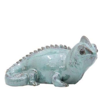 Figurina di camaleonte ALOVIA in ceramica, azzurro, 36x19x19cm Figurina di camaleonte ALOVIA in ceramica, azzurro, 36x19x19cm