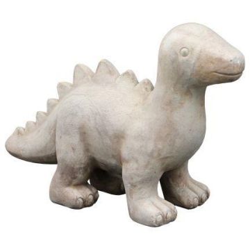 Figurina di dinosauro Stegosauro AMORIA in terracotta, realizzata a mano, patinata, beige, 36x13x25cm Figurina di dinosauro Stegosauro AMORIA in terracotta, realizzata a mano, patinata, beige, 36x13x25cm