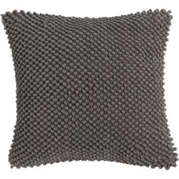 Cuscino morbido BOLLY, con perline, grigio scuro, 45x45cm