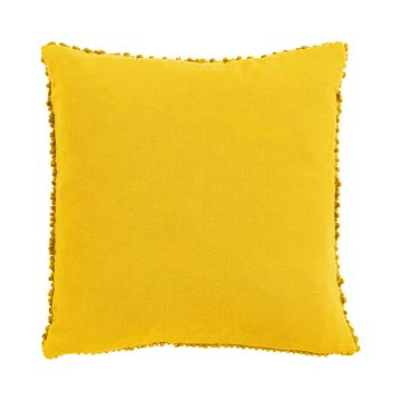 Cuscino morbido BOLLY, con perline, giallo scuro, 45x45cm