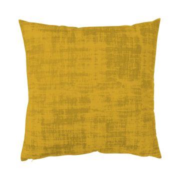 Cuscino decorativo LORIKA, giallo ocra, aspetto velluto, 50x50 cm