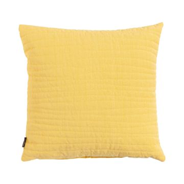 Cuscino decorativo SILENA, giallo chiaro, cuciture decorative, 45x45cm