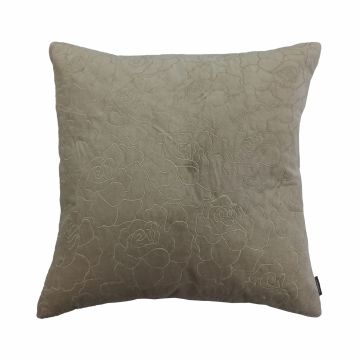 Cuscino in velluto ALAIA, motivo a rose, avorio, 45x45cm