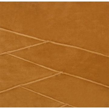 Cuscino in velluto NOELANI, cuciture decorative diagonali, giallo senape, 45x45cm