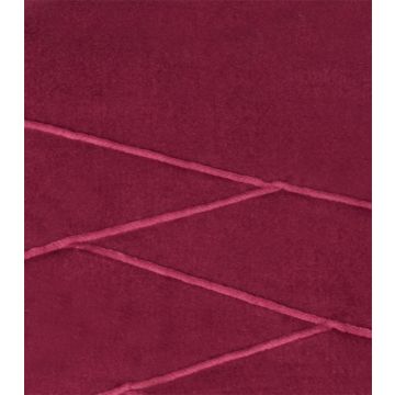 Cuscino in velluto NOELANI, cuciture decorative diagonali, magenta, 45x45cm