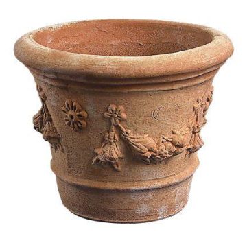Portafiori in terracotta VONDAR con motivo, realizzato a mano, 51cm, Ø69cm
