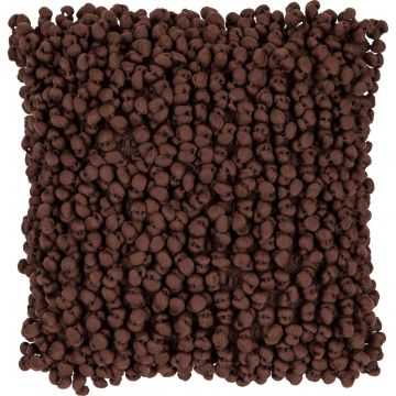 Cuscino accogliente BOLKO, con pomelli, marrone, 45x45cm