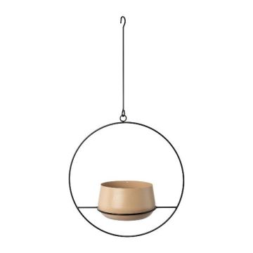 Vaso sospeso in metallo QUINLEE, anello in metallo, beige-nero, 36x18x70 cm Vaso sospeso in metallo QUINLEE, anello in metallo, beige-nero, 36x18x70 cm