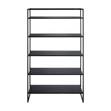 Scaffale in metallo in stile industriale QUIANA, 5 ripiani, nero, 120x40x200 cm Scaffale in metallo in stile industriale QUIANA, 5 ripiani, nero, 120x40x200 cm