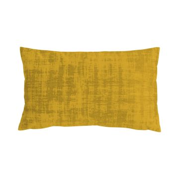 Cuscino decorativo LORIKA, giallo ocra, aspetto velluto, 50x30 cm