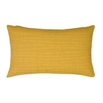 Cuscino decorativo SILENA, giallo miele, cuciture decorative, 50x30cm
