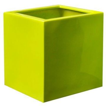 Vaso da fiori DILLY in Fiberstone, lucido, verde lime, 50x50x50cm
