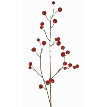Ramo decorativo di melo ornamentale NONGIH con frutti, rosso scuro, 90cm