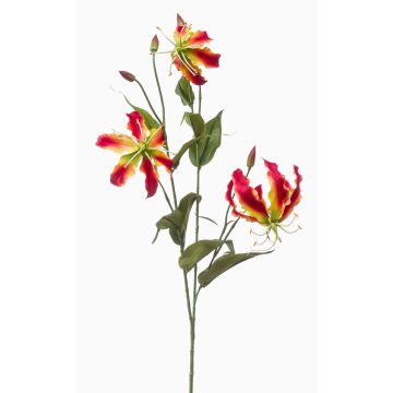 Ramo artificiale di Gloriosa TROFEL, rosa-giallo, 90 cm