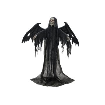Scheletro animato dell'angelo della morte di Halloween WOTAN con ali, risata inquietante e funzione di movimento, LED, 40x100x175cm Scheletro animato dell'angelo della morte di Halloween WOTAN con ali, risata inquietante e funzione di movimento, LED, 40x100x175cm