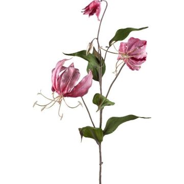 Ramo artificiale di gloriosa LISUPY, rosa scuro-oro, 80 cm